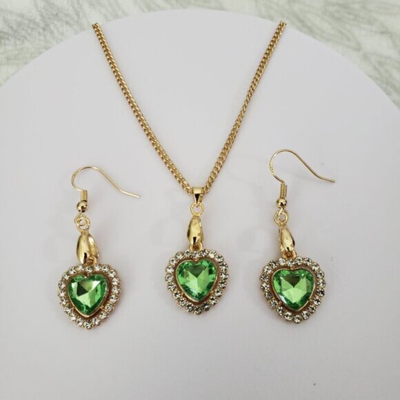 Jewelry Bundle Lot of 5 Green and Gold Tone Jewelry - Picture 9 of 12